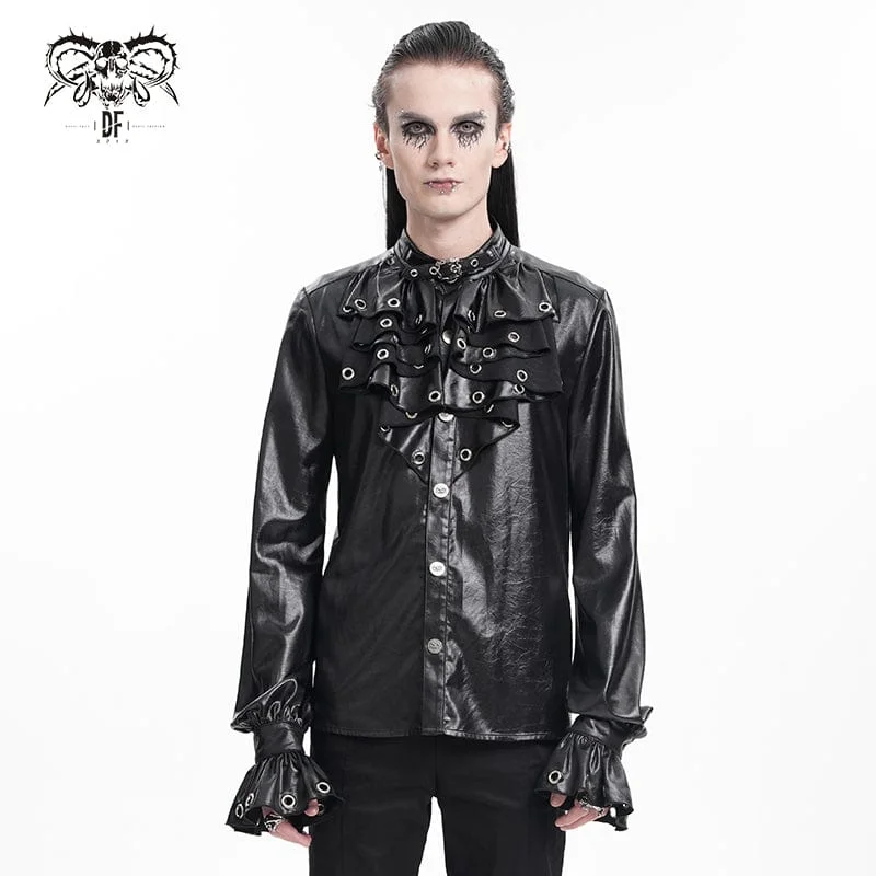 Active Comfort Men's  Gothic Eyelets Buckle-up Shirt