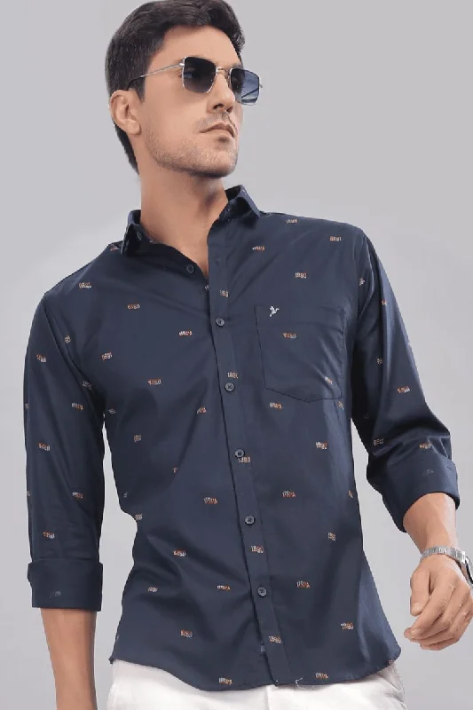 Navy Polo Print -Full-Stain Proof