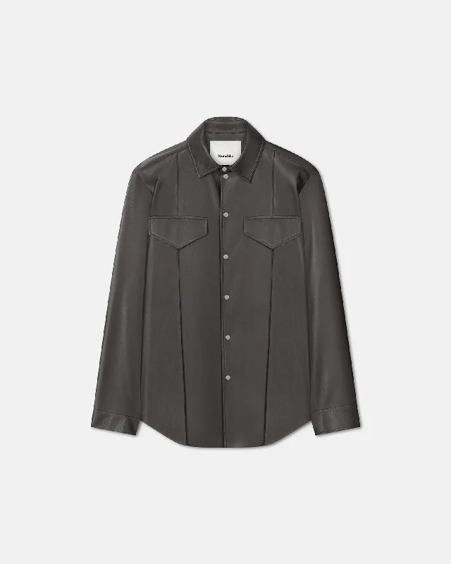 Modern Backpacks Olavi - Okobor™ Alt-Leather Shirt - Midnight Green