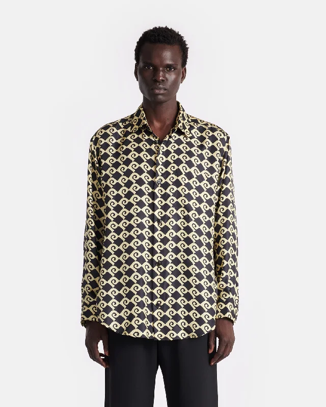 Simple Outfits Sebas - Printed Silk-Twill Shirt - Diamond Check