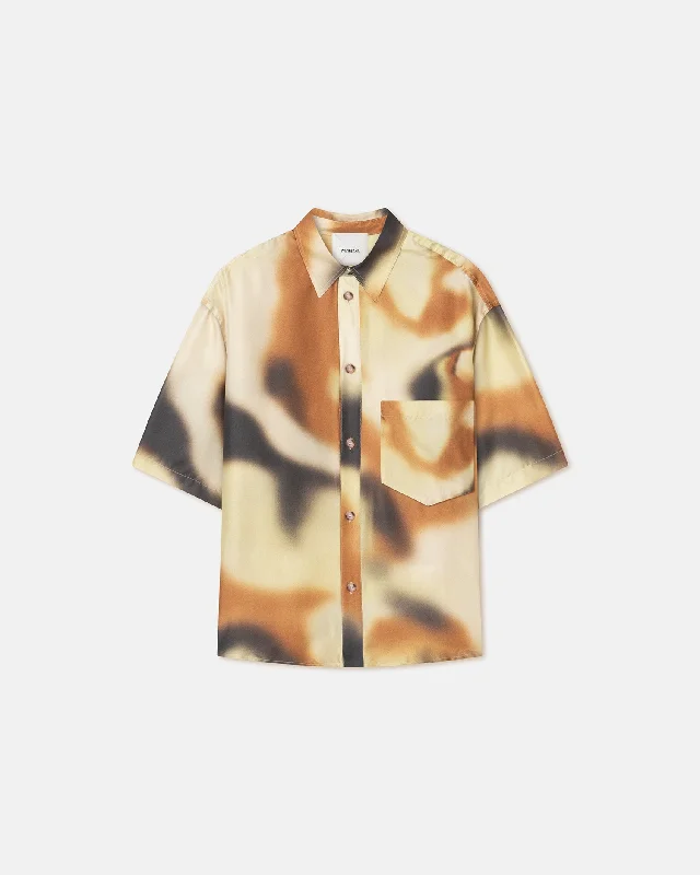 Modern Apparel Aubrey - Printed Silk-Twill Shirt - Smudged Graffiti