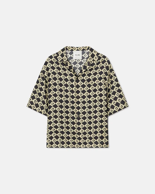 Simple Styles Maxton - Printed Silk-Twill Shirt - Diamond Check