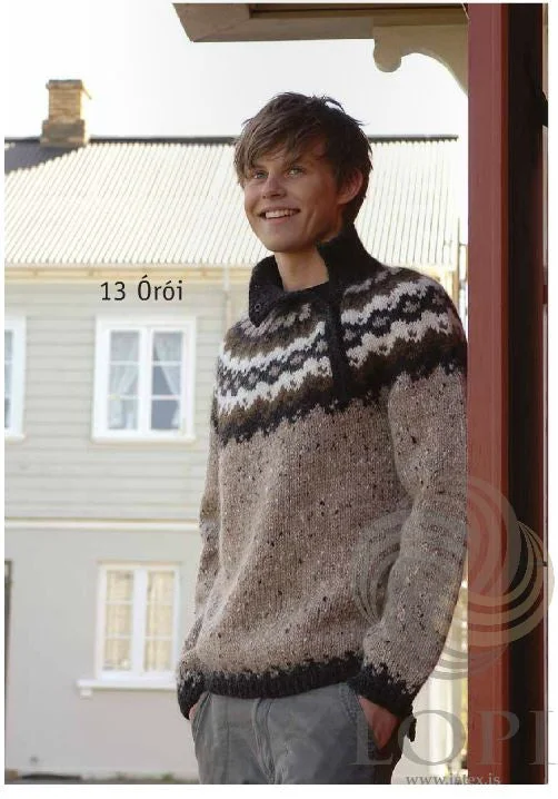 Outdoor Wear Órói (Disturbance) Mens Wool Sweater Brown