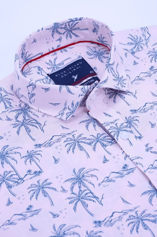 Pale Pink Coastal Print -Full-Stain Proof