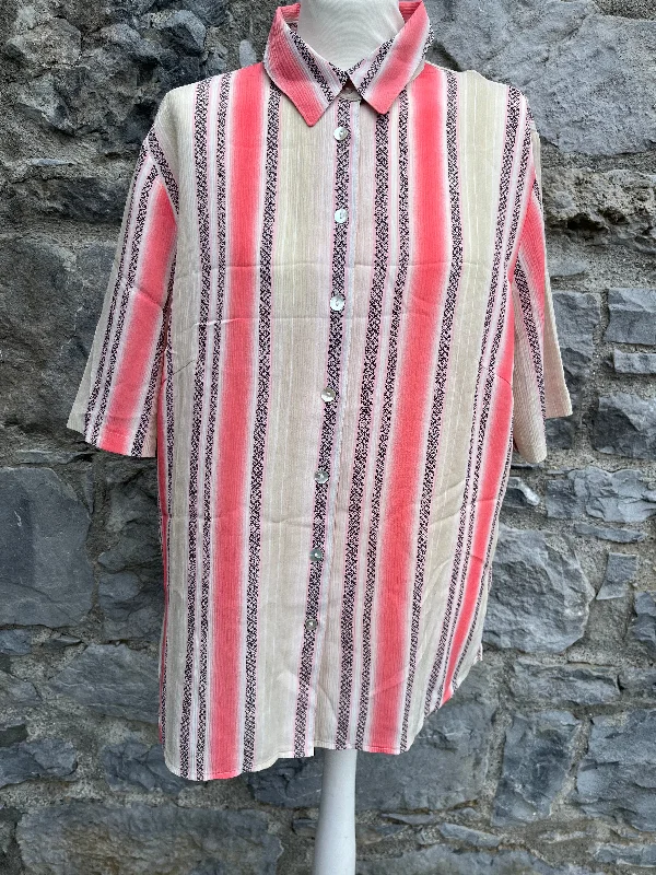 Easygoing Fashion Pink stripy shirt Large