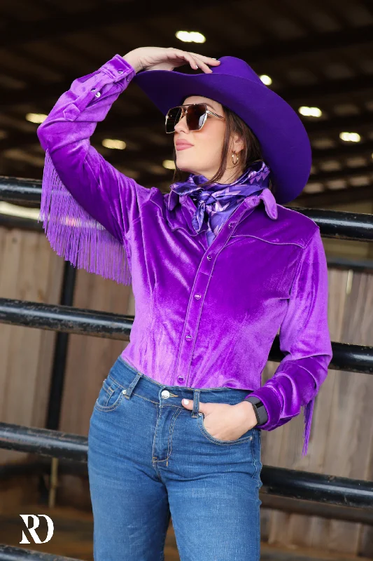 Streetwear Look PURPLE FRINGE VELVET PERFORMANCE SHIRT (ADULT)