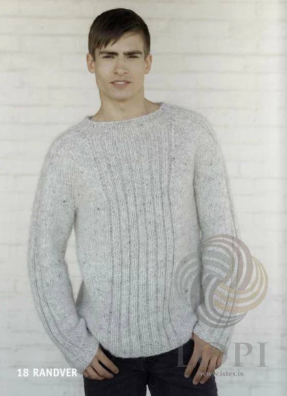 Classic Casual Randver Mens Wool Sweater Light Grey