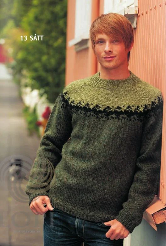 Easygoing Fashion Sátt (Truse) Mens Wool Sweater Green