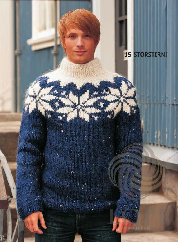 Stórstirni Mens Wool Sweater Blue