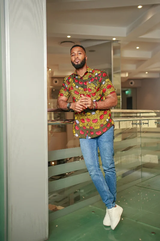 Timeless Style THE AFRICAN ANKARA  CHIKA SHORT SLEEVE SHIRT