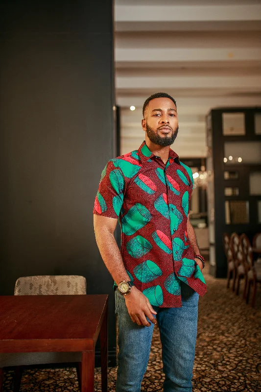 All-Purpose Wear THE AFRICAN ANKARA EKON SHORT SLEEVE SHIRT