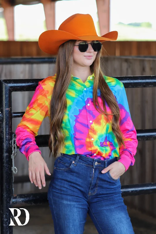 Casual Jackets TIE DYE PERFORMANCE RODEO SHIRT (ADULT)
