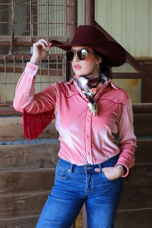 Functional Fashion VALENTINA VELVET FRINGE PERFORMANCE SHIRT (ADULT)