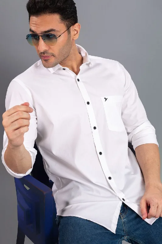 Practical Clothing White with Black Solid-Full-Stain Proof